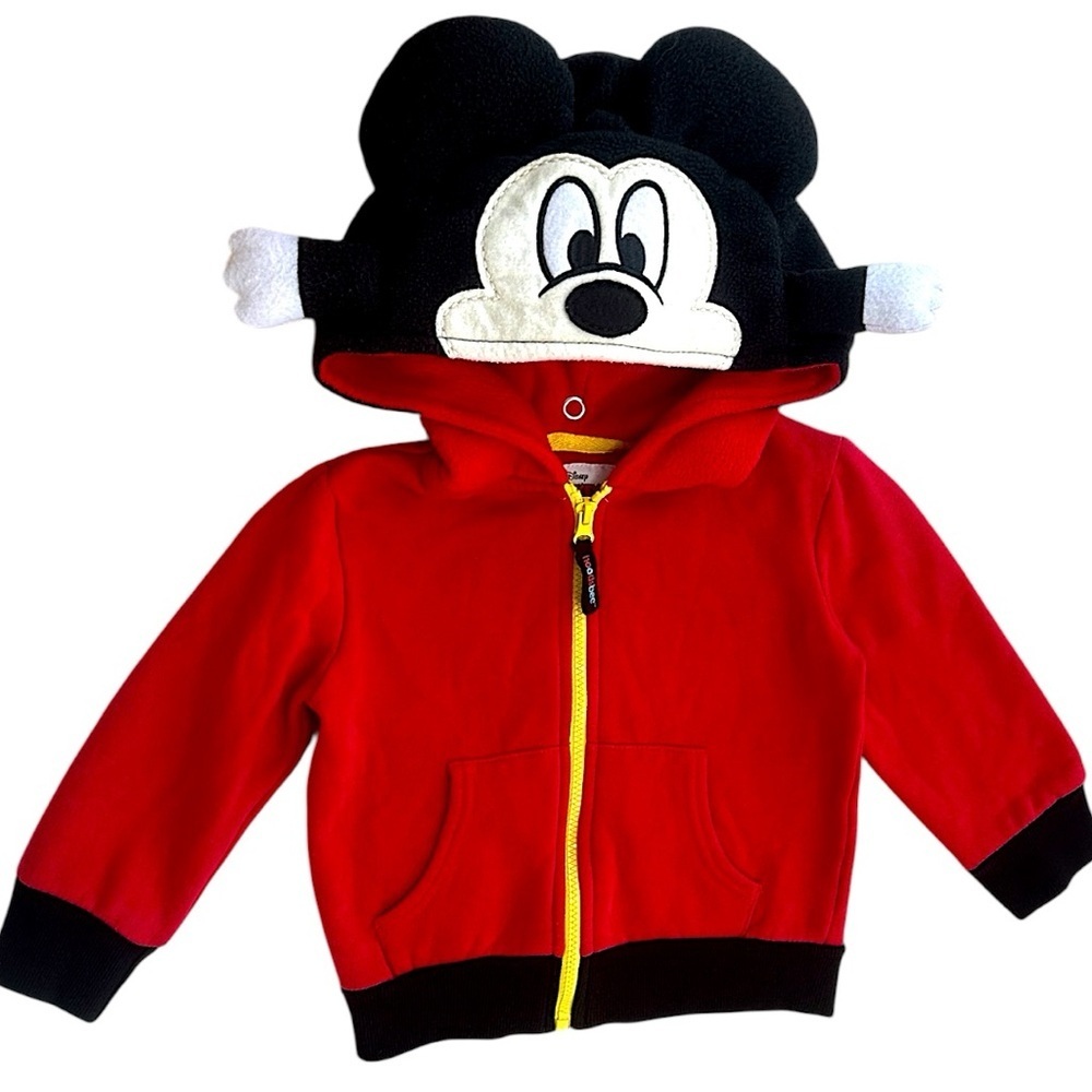 Vintage Disney Mickey Mouse 3T Toddler Zip Hoodie Jacket 3D Mickey Mouse Plush